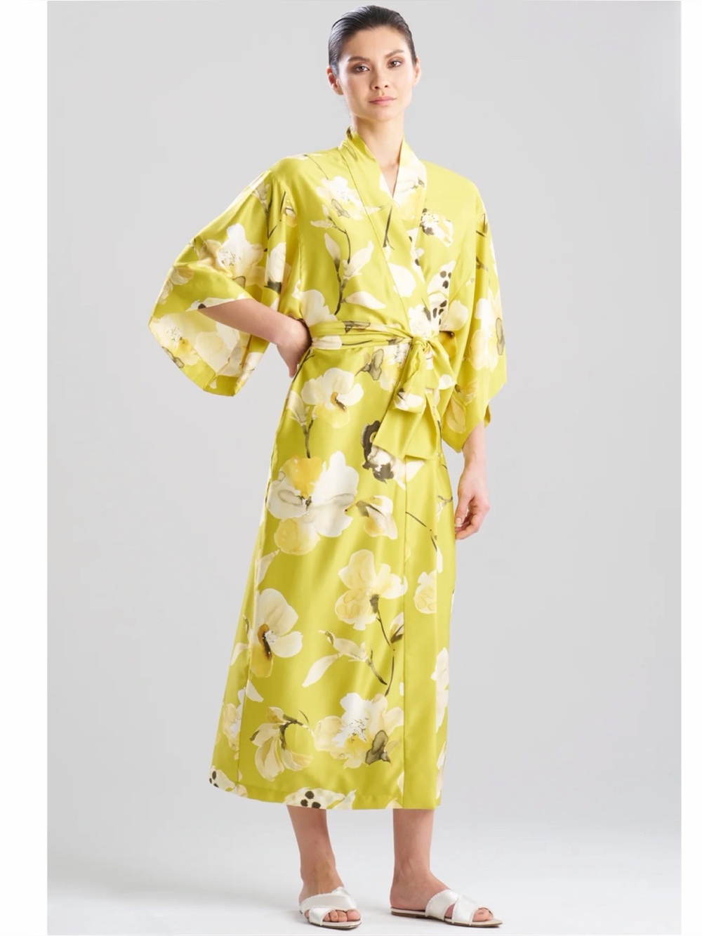 New Natori Aurelia Robe in Chartreuse size Small